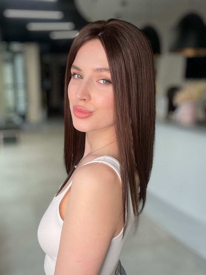 Natural hair systems 70591 HL13*15-14-2 (6) Dark long hair