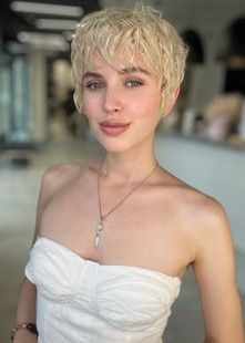 Hair systems women's 7700 BF 09 (24/613). Artificial blonde short hair