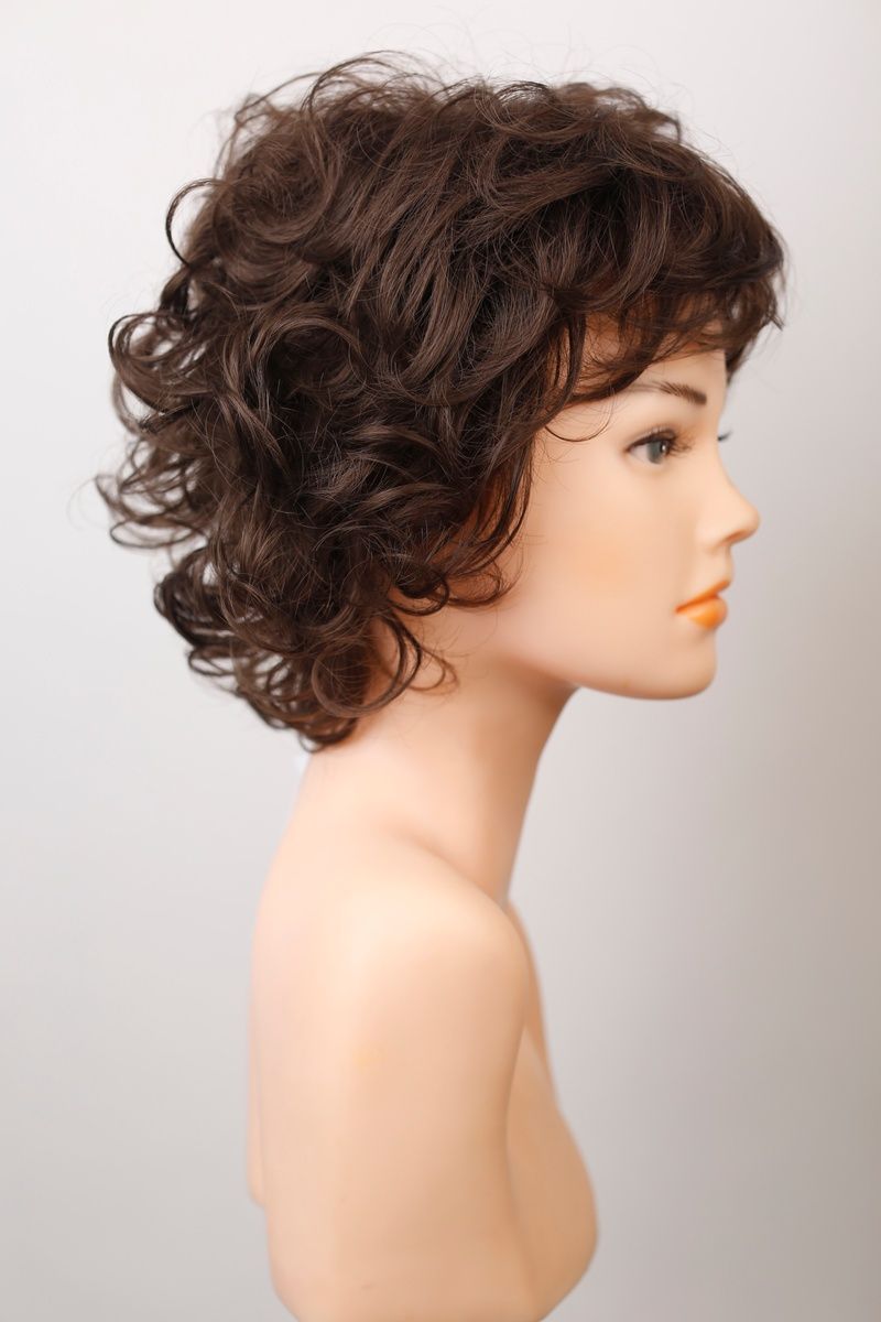 Synthetic wig women's 53213 HCXD539G (8) Light brown medium-length hair