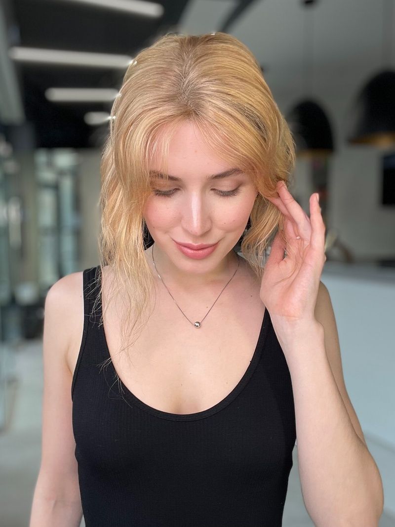 Hair systems 70359 S-8/10 (27) Natural blonde medium length hair