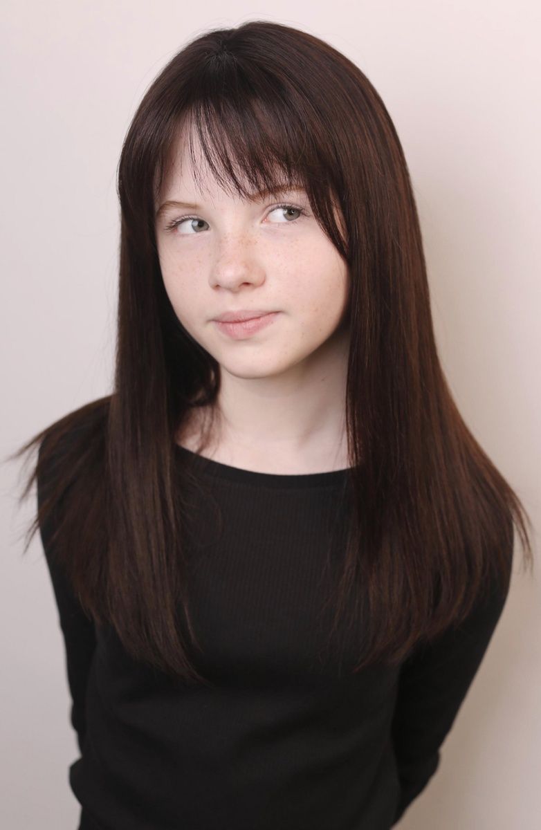 Naturalna peruka system children's 031316 Wigs M LACE(4) ciemne długie włosy - фото