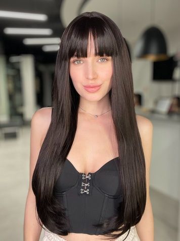 Wig women's 52996 HCYGJ127 (4) Artificial dark long hair