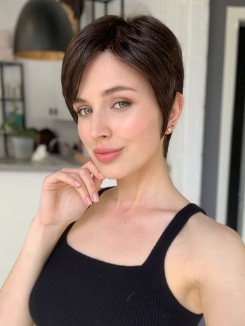Women's wig 041450 Young Mono Lace (4/6) Artificial dark short hair
