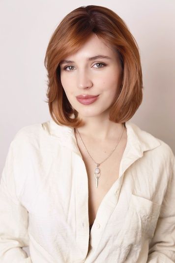 Natural wig system women's Couture 1/115 (6/7+8/74) Slavic Medium length red hair