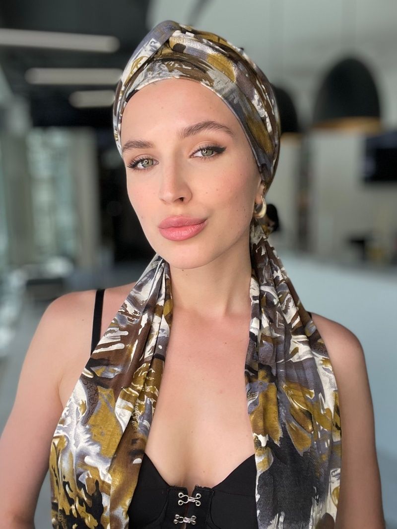 Turban 12201 Model czapki ze wstążkami - фото