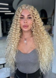 Парик женский 51690 CXD773 (24BT613) Искусственные светлые длинные волосы - фото