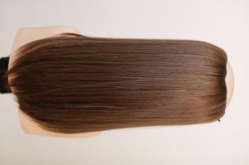Naturalna tupet Push-up 7/412 (7/3) Słowiańskie średniej długości jasnobrązowe włosy - фото