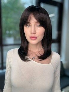 Перука жіноча 53054 H5048 (6). Штучне темне волосся середньої довжини - фотографія