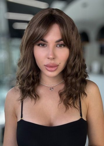 Synthetic wig women's 53219 TR 10299 (10)  Light brown medium-length hair