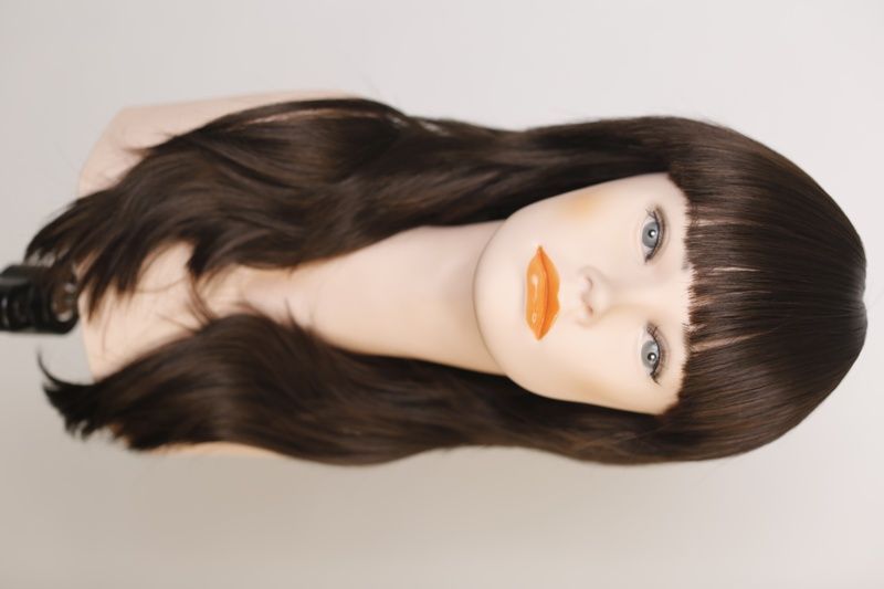 Synthetic women's wig 4558 BR0737 (6) Medium length dark hair