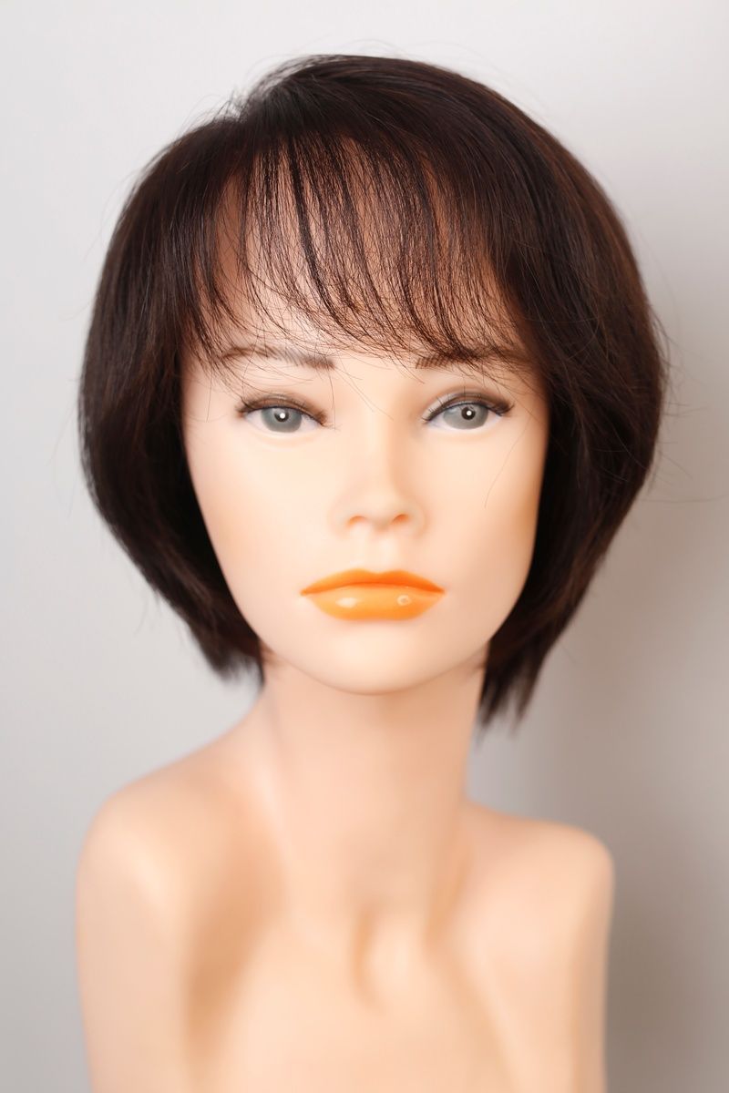 Натуральна перука жіноча 31664 VI-NATURAL-bob3-8 (NATURAL) Темне коротке волосся  - фотографія