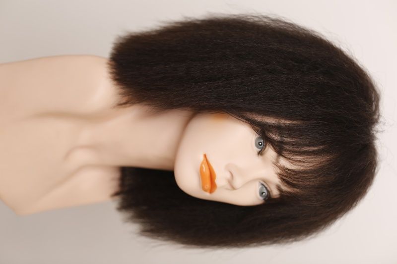 Перука жіноча 3308/1 N126-3 kinky straight (6+8) Натуральне темне волосся середньої довжини - фотографія