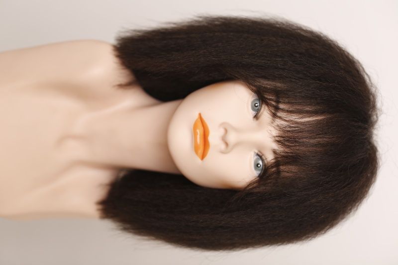 Перука жіноча 3308/1 N126-3 kinky straight (6+8) Натуральне темне волосся середньої довжини - фотографія