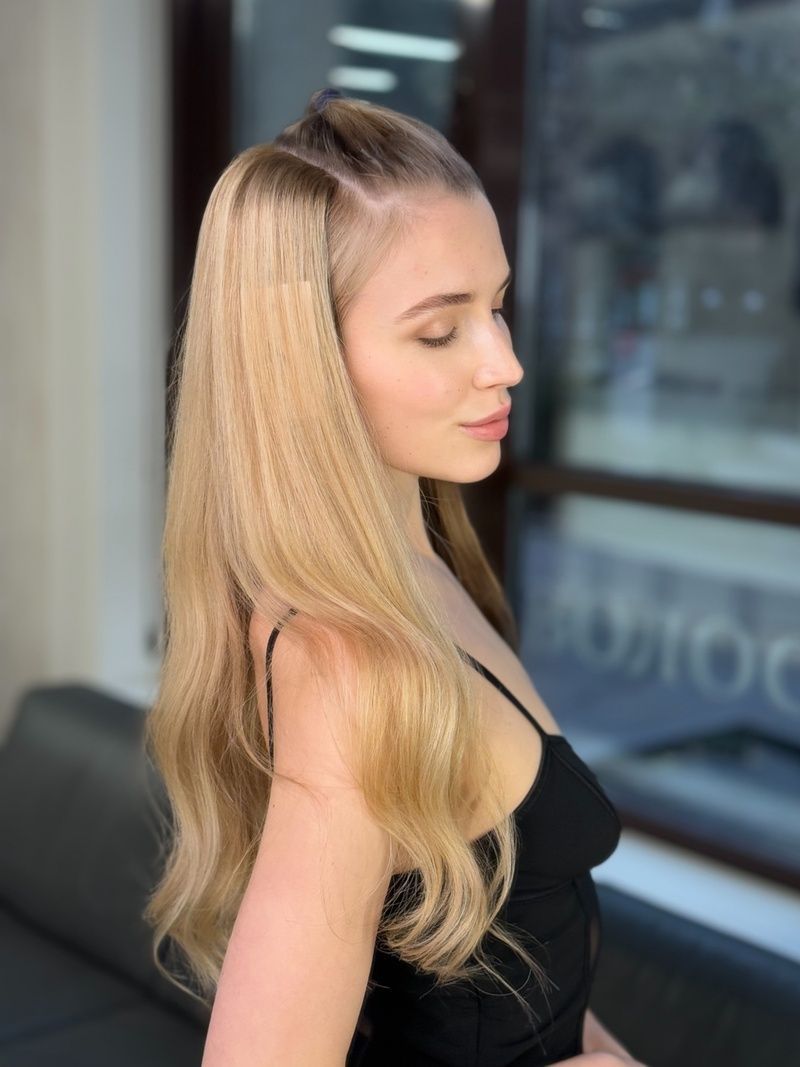 Натуральная накладка Push-up 7/461 (9) Славянские светлые длинные волосы - фото