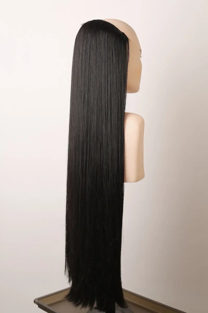 Clip-in extensions on mannequin