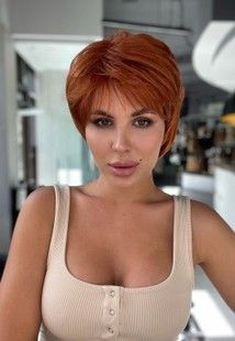 Wig women's 52362 2855 (130A) Artificial red short hair