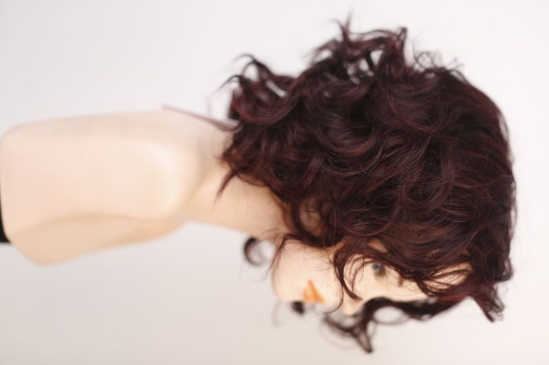 Synthetic wig women's 4633 2865 (2-99J Medium length artificial burgundy hair