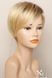 Synthetic women's wig 041585 Disc Mono Part (Champagne Rooted) Blonde short hair