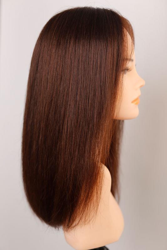 Натуральный парик женский 31656 Wigs M Top 65*7 (1С) Тёмные длинные волосы - фото