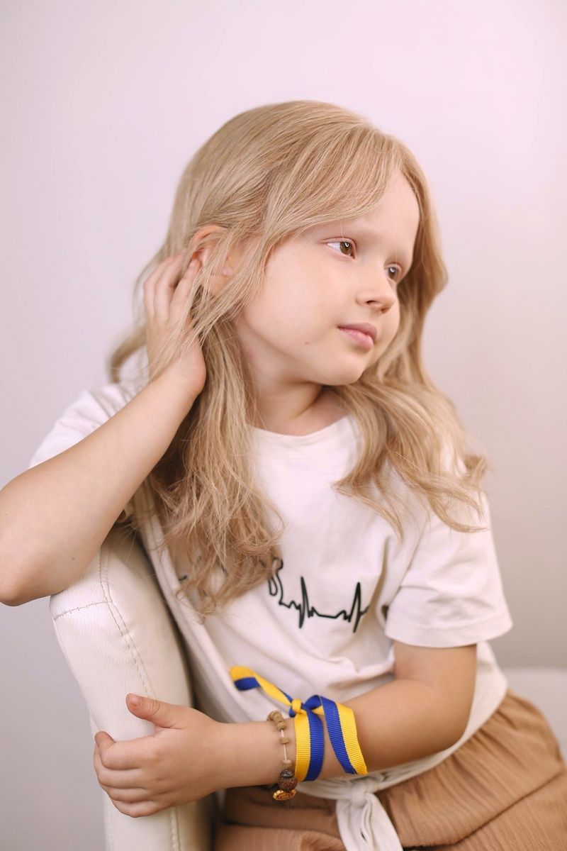 Peruka dziecięca 06015 (M18/60) Fałszywe długie blond włosy - фото