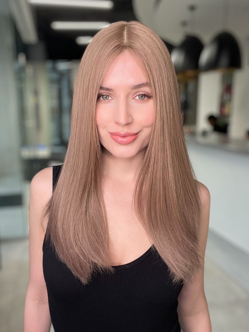 Women's natural wig system 31111 HL-20-18 (18) light brown long hair