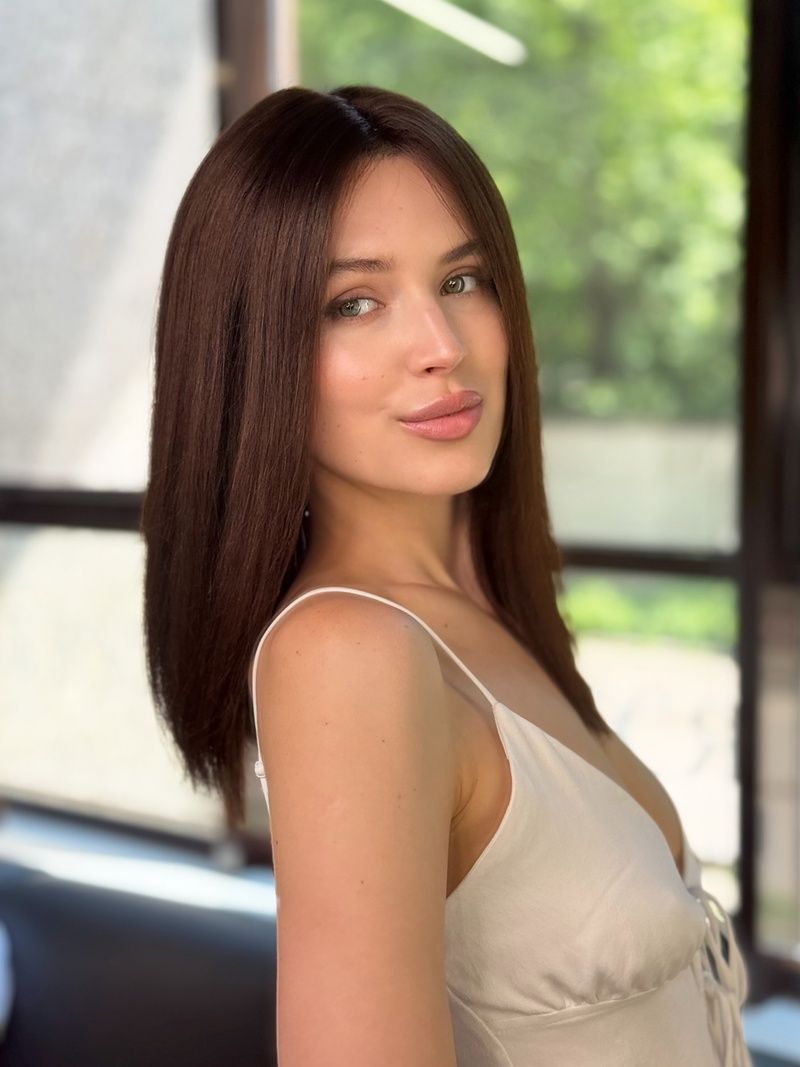 Naturalna peruka systemowa damska 31529 Wigs M Top 65*7 (1С) ciemne długie włosy - фото