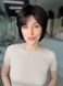 Synthetic wig women's 53098 H1421G AT (2)  Dark hair of medium length