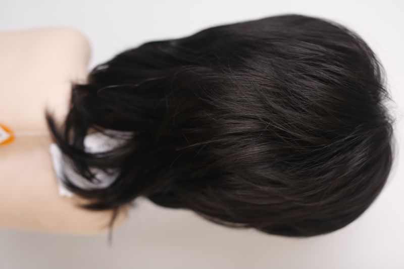 Synthetic wig women's 53098 H1421G AT (2)  Dark hair of medium length