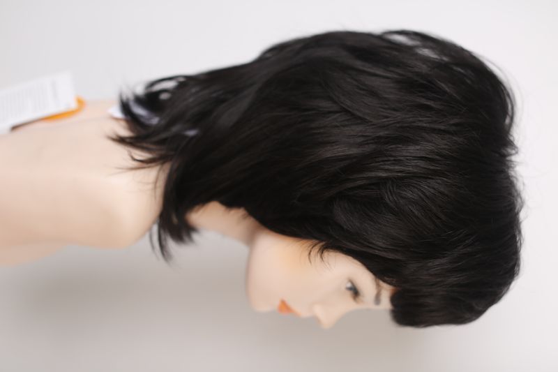 Synthetic wig women's 53098 H1421G AT (2)  Dark hair of medium length