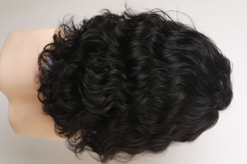 Натуральна перука жіноча 31605 Wigs M (1В) Темне волосся середньої довжини - фотографія