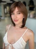 Natural wig women's 31593 H9087 HH (6) Dark hair of medium length