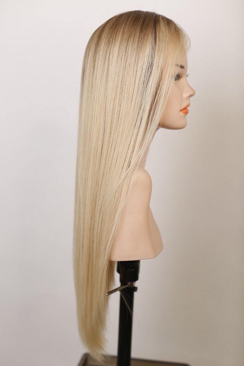 Naturalna peruka systemowa dziecięca 031148 VI-18-N315 (N315) blond długie włosy - фото