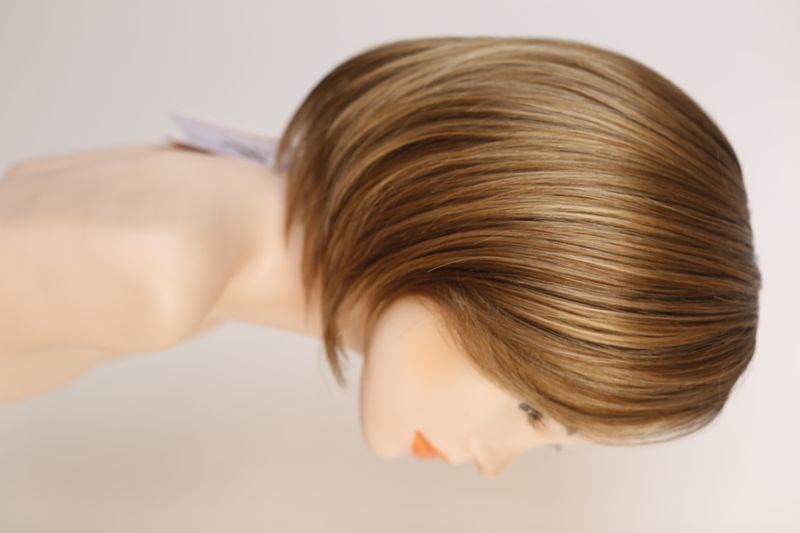 Women's synthetic wig 041527 First Mono Lace (12/24+8) Medium-length light brown hair