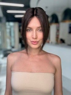 Накладка 70443 RZ01NG4 (4). Натуральные тёмные волосы средней длины - фото