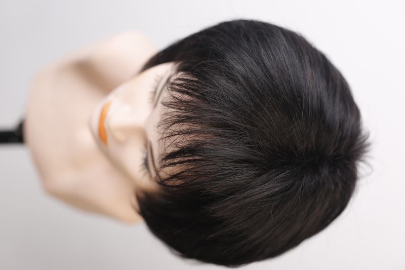 Natural wig women's 31587 VEGA HH (1) Dark hair medium length