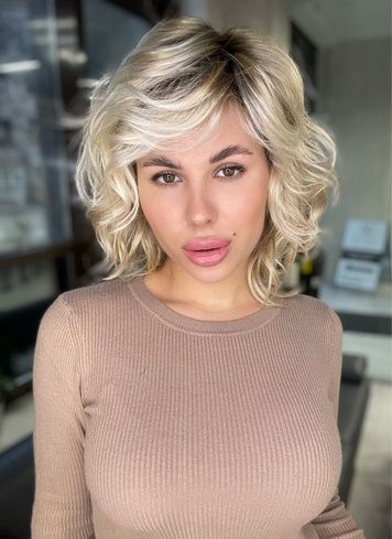 Парик женский 041515 Beach Mono (Pearl Blonde Rooted) Искусственные светлые волосы средней длины - фото