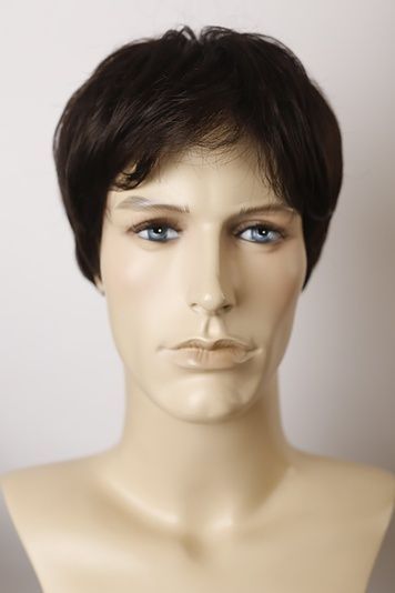 Synthetic wig men's 041551 Ginger Mono Lace Large Man (4) Dark short hair