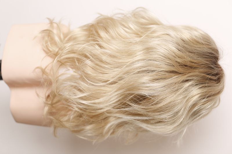 Wig women's 041515 Beach Mono (Pearl Blonde Rooted) Artificial blonde hair of medium length