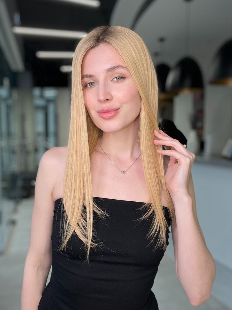 Tupet 7802 (9/3) Naturalne blond długie włosy - фото