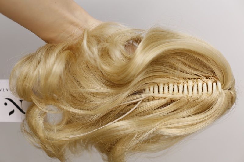Kucyki doczepiane 90323 (122) Średniej długości sztuczne włosy blond - фото