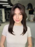 Натуральный парик женский 31669 Wigs M LACE (F2/33) Тёмные длинные волосы - фото