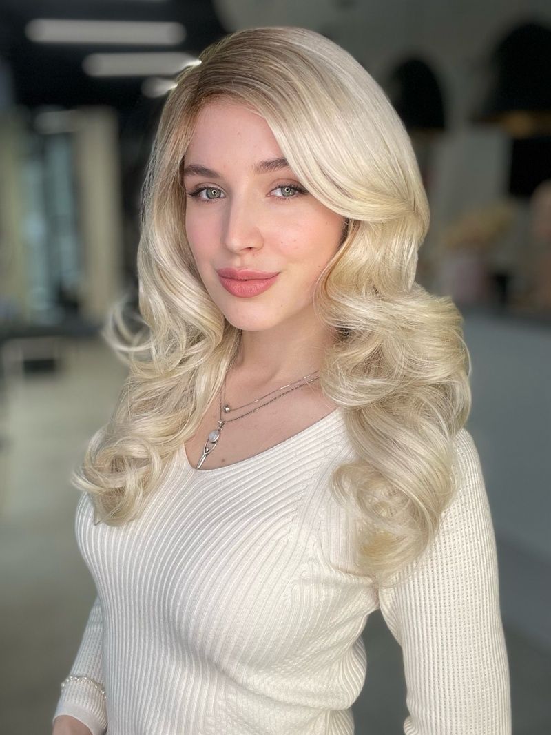 Перука жіноча 52772 HDW3185 TERMO LACE+MONOPART (Y930) Штучне світле довге волосся - фотографія