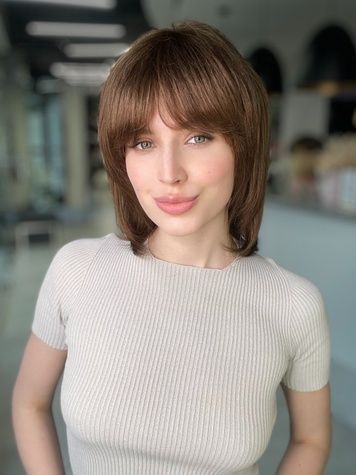 Парик женский 31128 ALINA HH (8) Натуральные русые волосы средней длины - фото