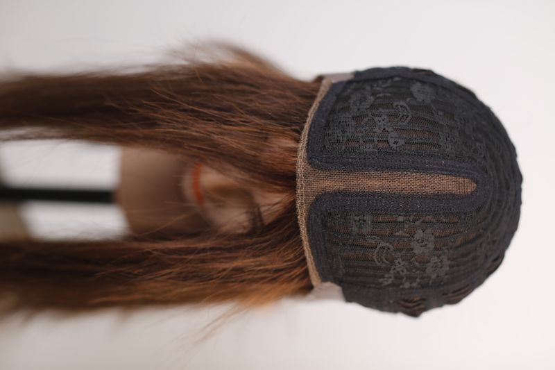 Naturalna peruka damska 31674 Wigs M LACE (F2/33) Ciemne długie włosy - фото