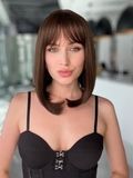 Synthetic wig women's 53192 H5161A (8)  Light brown medium-length hair