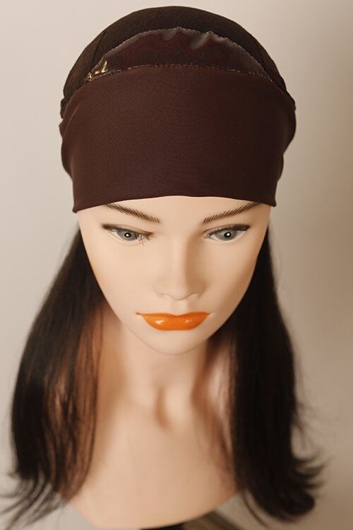 Натуральная напівперука на стрічці Headband 7/190 (5) Cлов'янське темне довге волосся - фотографія