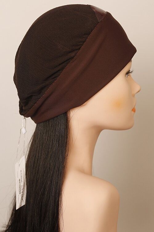 Натуральная напівперука на стрічці Headband 7/190 (5) Cлов'янське темне довге волосся - фотографія