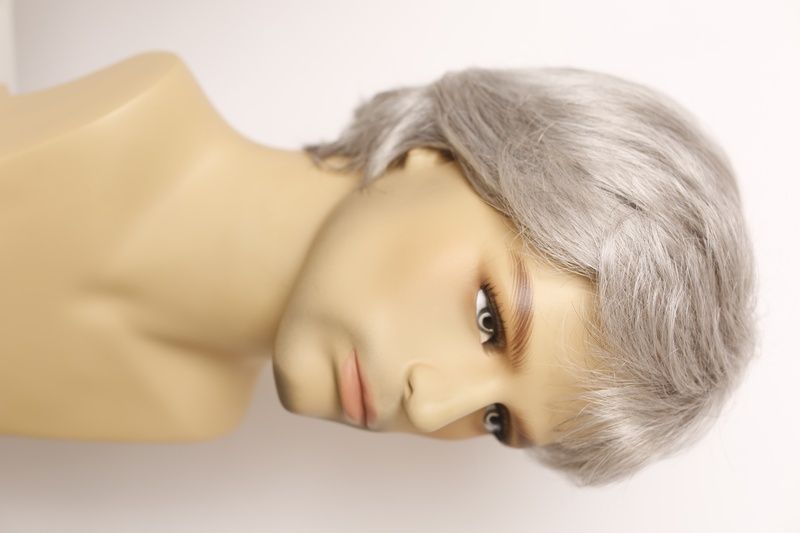 Перука чоловіча 040887 Roger Mono Lace (56MS) Штучне сиве сиве коротке волосся
