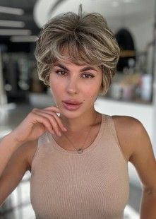 Перука жіноча 51629 FLORA AT (8H613). Штучне русяве коротке волосся - фотографія