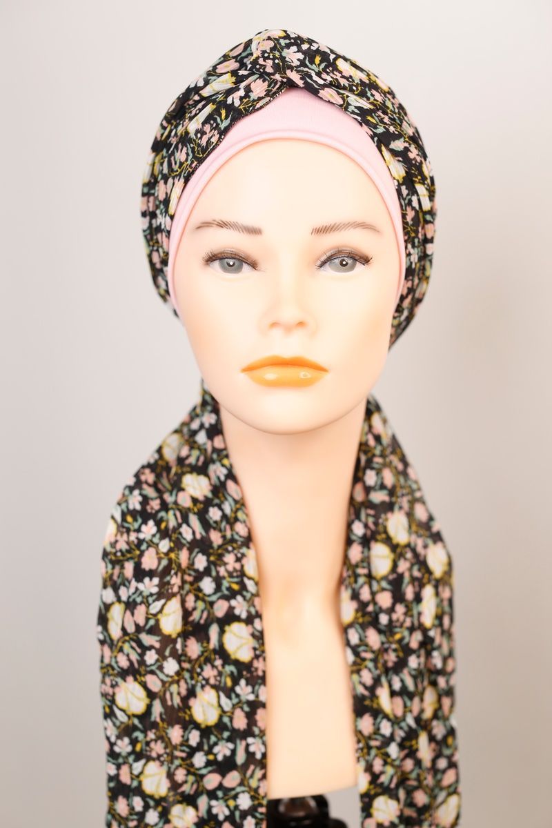 Turban 12342 model czapki ze wstążkami - фото